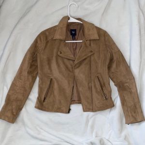 GAP Tan | Camel Suede Moto Jacket